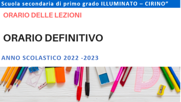 ORARIO DELLE LEZIONI a.s. 2022-2023